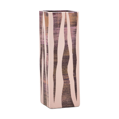 Handpainted Square Glass Vase for Flowers | Painted Art Glass Square Vase | Interior Design Home Decor | Table vase 12 inch | 6360/300/sh103.5