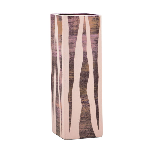 Handpainted Square Glass Vase for Flowers | Painted Art Glass Square Vase | Interior Design Home Decor | Table vase 12 inch | 6360/300/sh103.5
