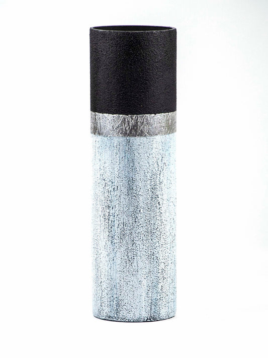 Blue stone imitation vase | Glass vase for flowers | Cylinder Vase | Interior Design | Home Decor | Large Floor Vase 16 inch | 7017/400/sh139.2